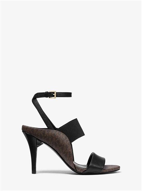 michael kors nora|Nora Leather and Logo Sandal .